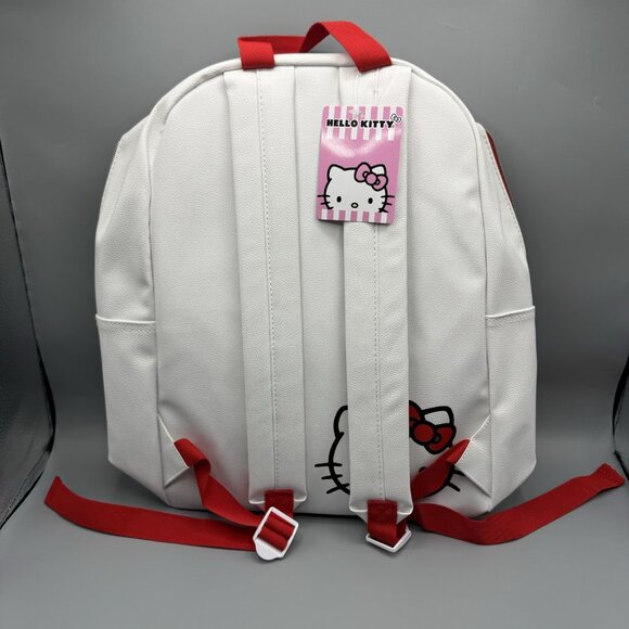 Sanrio Hello Kitty Bow Face White Faux Leather Mini Backpack Purse Bag main image 7